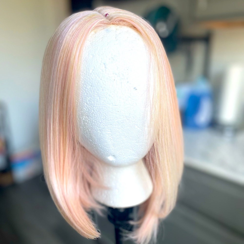 Rose Pink Hard-front Blonde Bob Wig - Vivica Fox